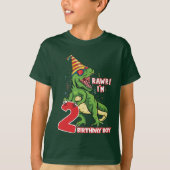 Jungen 2. Geburtstag Dinosaurier T-Shirt (Vorderseite)