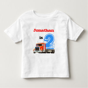 Jungen-2. Geburtstags-Rot-LKW Kleinkind T-shirt