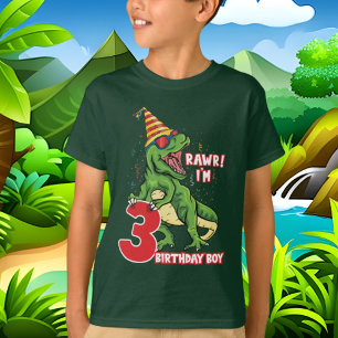 Jungen 3. Geburtstag Dinosaurier T-Shirt