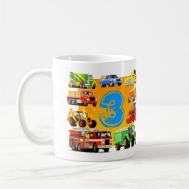 Jungen-3. Geburtstags-kundenspezifischer Bau-LKW Kaffeetasse