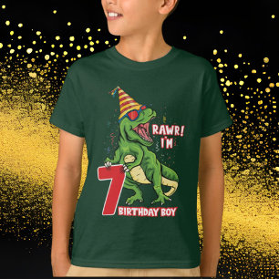 Jungen 7. Geburtstag Dinosaurier T-Shirt