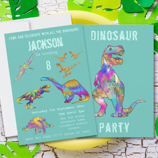 Jungen 8. Geburtstag Dinosaurier T Rex Roar Party  Einladung