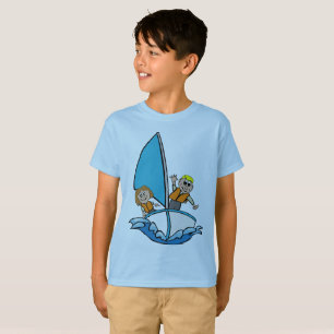 Jungen-Abenteuer-Segelschiff-Grafik-T-Shirt - Blau T-Shirt