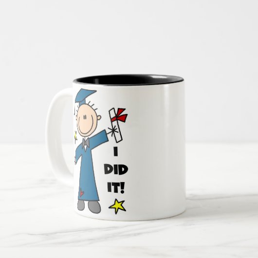 Jungen-Absolvent Zweifarbige Tasse (Vorderseite Links)