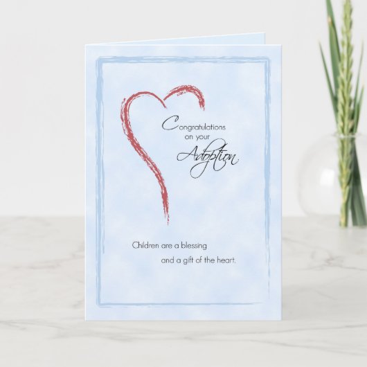 Jungen-Adoptions-Glückwünsche, Blau, religiös Karte (Vorderseite)