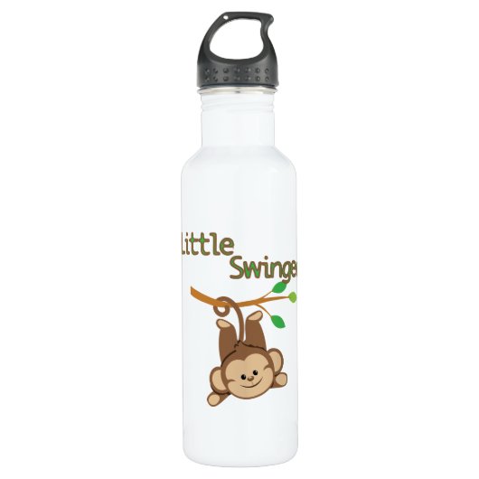 Jungen-Affe-kleiner lebenslustiger Typ Edelstahlflasche (Vorderseite)