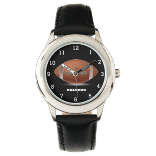 Jungen Amerikanischer Fußball Fußball Ball Schwarz Armbanduhr