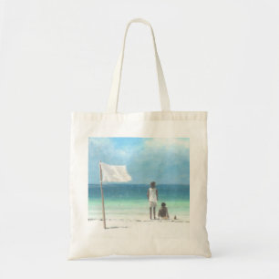 Jungen auf Strand Kenia Tragetasche