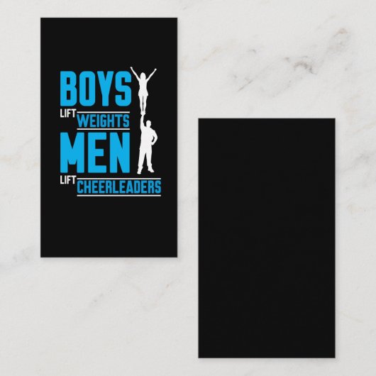 Jungen-Aufzug-Gewichts-Mann-Aufzug-Cheerleader Visitenkarte (Vorne/Hinten)