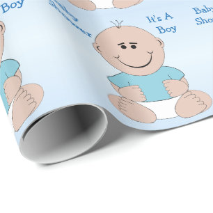 Jungen-Baby-Dusche personalisiert Geschenkpapier