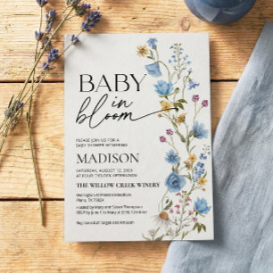 Jungen-Baby-in-Bloom-Einladung Babyparty Einladung
