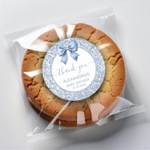 Jungen-Baby-Party Blaues Band Danke Blumenmuster