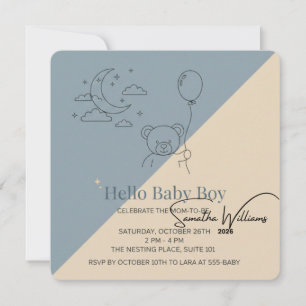 Jungen-Baby-Party-Einladung Moderne Pastellfarbe Einladung