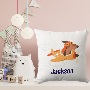 Jungen-Baby-Party-Hund-Pilot-Flugzeug-Wolke-Lustig Kissen