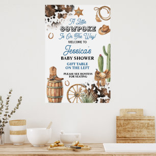 Jungen-Baby-Party im Old-West-Thema Poster