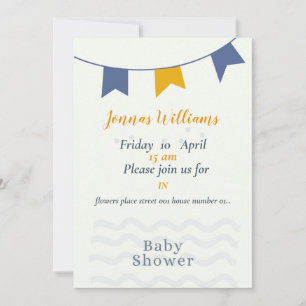 Jungen-Baby-Party-Karte, blaue Baby-Party-Karte Einladung