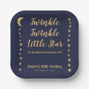 Jungen-Baby-Party Twinkle Little Star Navy Blau Go Pappteller
