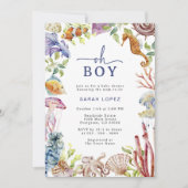 Jungen Baby Shower Einladung (Vorderseite)