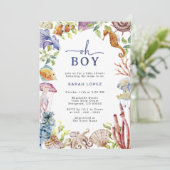 Jungen Baby Shower Einladung (Stehend Vorderseite)