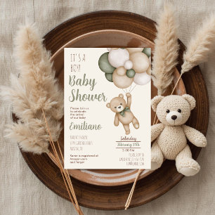 Jungen-Baby-Shower-Einladung mit Teddybär Einladung