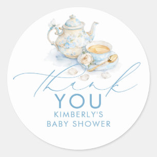 Jungen-Baby-Shower-Teeparty-Dankeschön-Geschenke Runder Aufkleber