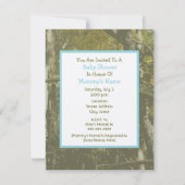 Jungen-Babyparty - blauer Wagen u. Tarnung Einladung (Rückseite)