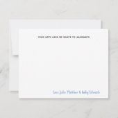 Jungen-Babyparty-blaues Grau danken Ihnen zu Dankeskarte (Rückseite)