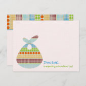 Jungen-Babyparty Boho punktiert Bündel Einladung (Vorne/Hinten)