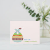 Jungen-Babyparty Boho punktiert Bündel Einladung (Stehend Vorderseite)