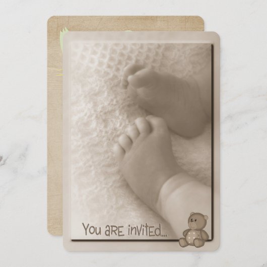 Jungen Babyparty Einladung (Vorne/Hinten)