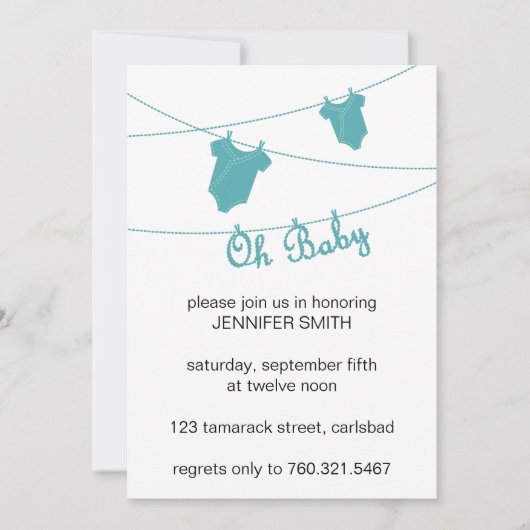 Jungen-Babyparty-Einladung Einladung (Vorderseite)