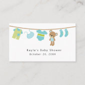 Jungen-Babypartyregister-Einschließungskarte Visitenkarte (Vorderseite)