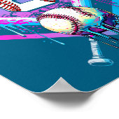 Jungen Baseball Drip 8. Geburtstag Zuhause Poster (Ecke)