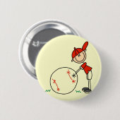 Jungen-Baseball fertigen T-Shirts und Geschenke Button (Vorne & Hinten)