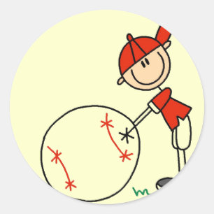 Jungen-Baseball fertigen T-Shirts und Geschenke Runder Aufkleber
