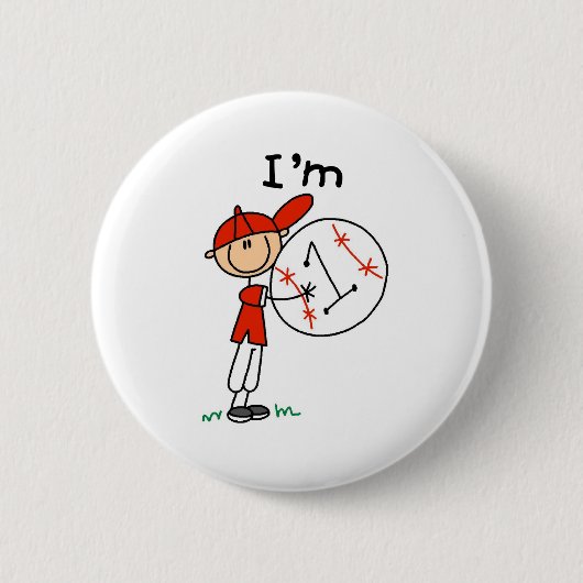 Jungen Baseball Ich bin 1 Button (Vorderseite)