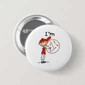 Jungen Baseball Ich bin 1 Button (Vorne & Hinten)