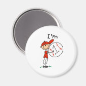 Jungen Baseball Ich bin 1 Magnet (Vorderseite/Rückseite)