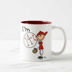 Jungen-Baseball Ich bin 4 Zweifarbige Tasse
