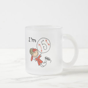 Jungen Baseball Ich bin 5 T-Shirts und Geschenke Mattglastasse