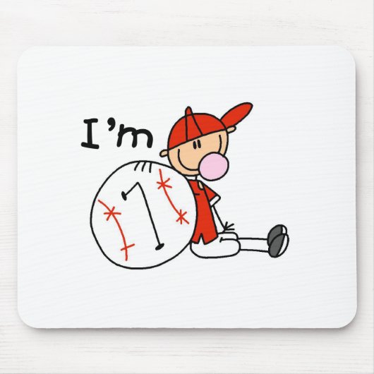 Jungen-Baseball Ich bin 7 Mousepad (Vorne)