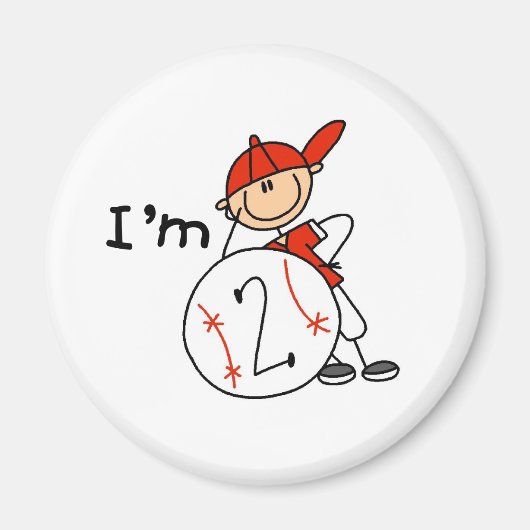 Jungen-Baseball I'm 2 Magnet (Vorne)