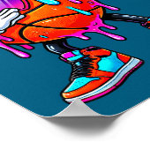 Jungen Basketball Eiscreme-Drip-Dabbing Poster (Ecke)