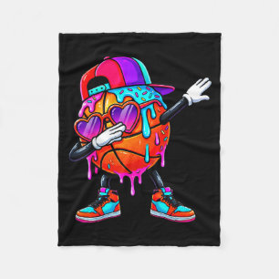 Jungen Basketball Eiscreme-Tropf-Dabbing Fleecedecke