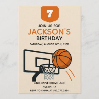 Jungen Basketball Geburtstag • Bearbeitbare Sportp Einladung