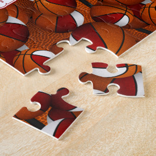 Jungen Basketball Rot Mannschaft Farben Puzzle