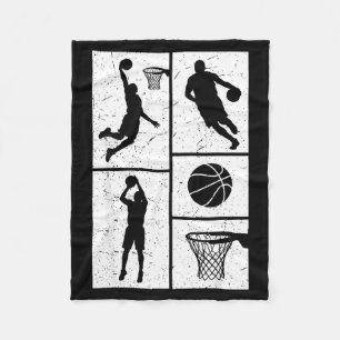 Jungen Basketballspieler im Vintage-Retro-Stil Fleecedecke