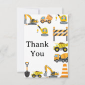 Jungen Bau Geburtstagsfeier Thema Dankeskarte (Vorderseite)