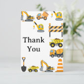 Jungen Bau Geburtstagsfeier Thema Dankeskarte (Stehend Vorderseite)