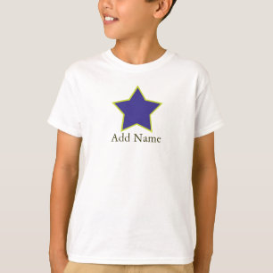 Jungen blau und gelbes kundengerechtes T-Shirt